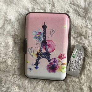 Z tech Pink Floral Eiffel Tower Wallet, NWT
